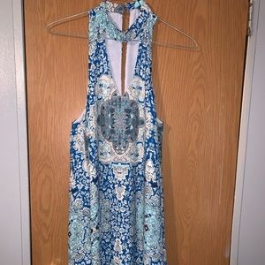 Blue pattern dress